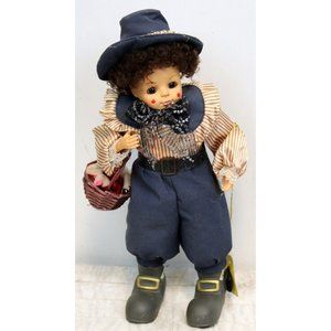 Vtg 1989 Brinns Calendar Clowns November Thanksgiving Bountiful Harvest Porcelai